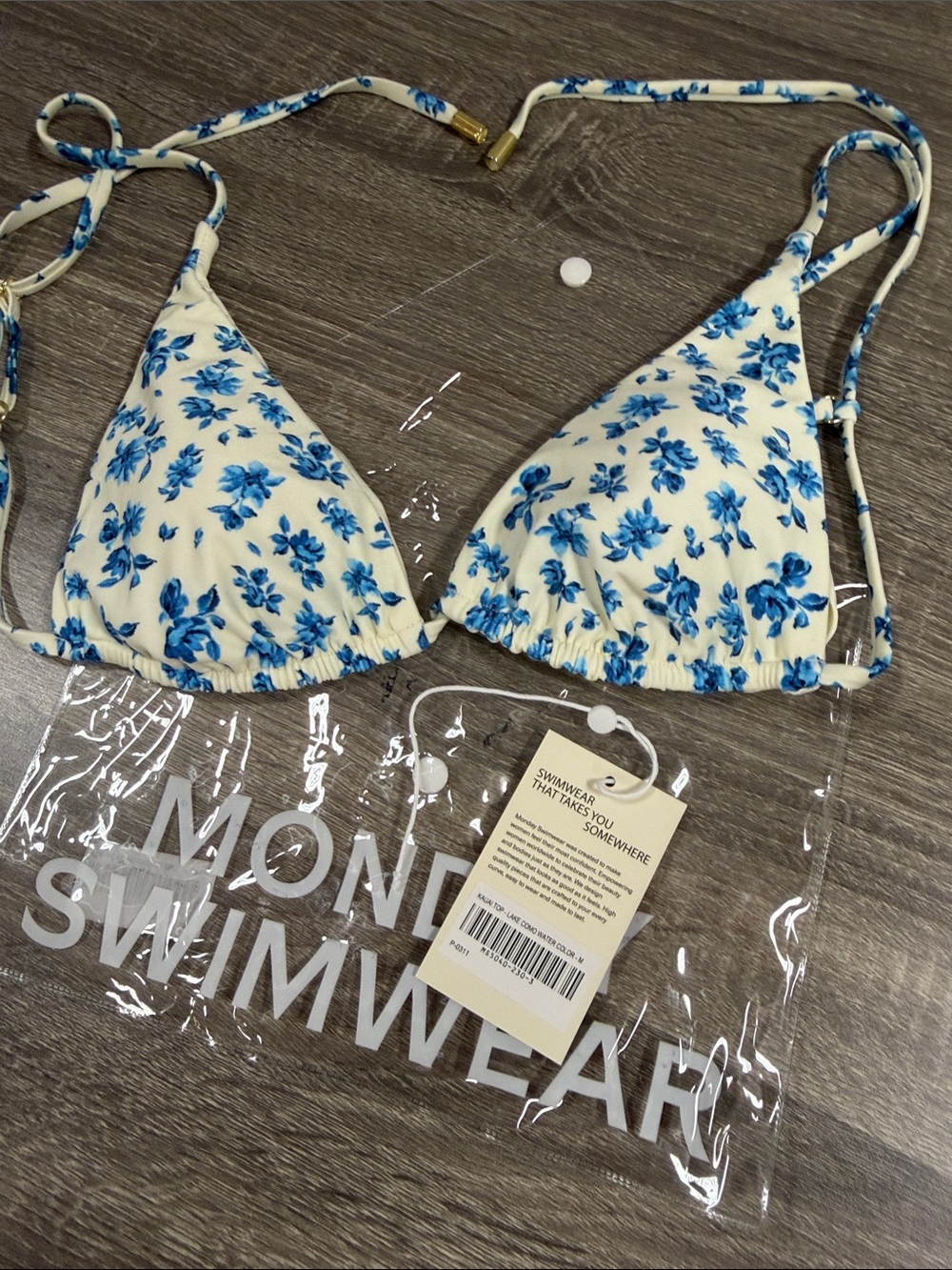 Monday Swimwear Kauai Top in Lake Como Watercolor